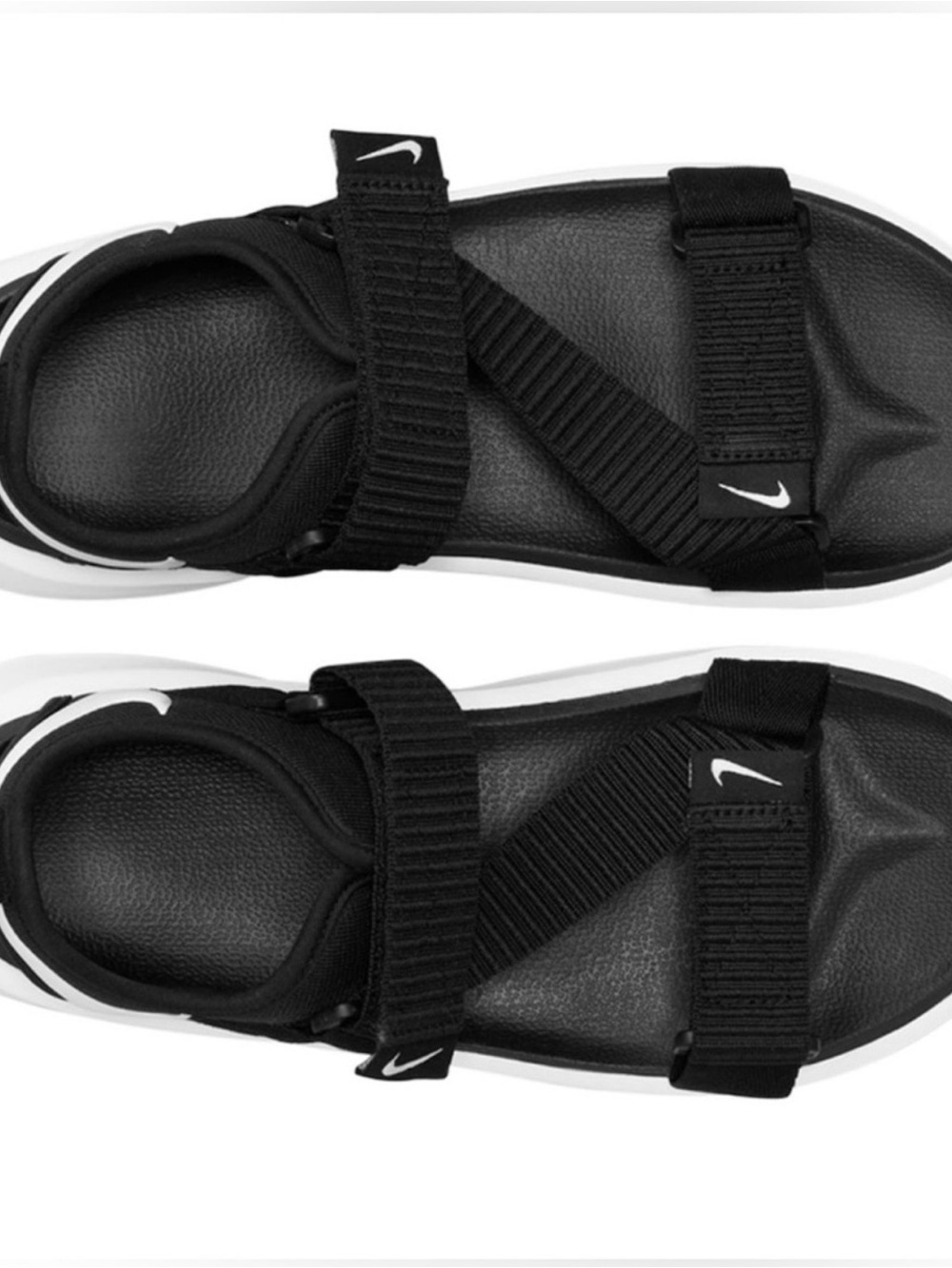 Nike Vista Black and White Adjustable Strap Sandals - Picture 2 of 6